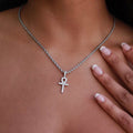 Micro Ankh Cross in White Gold - The GLD Shop