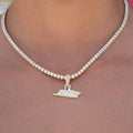 Micro New York Jets Official NFL Logo Pendant in Yellow Gold
