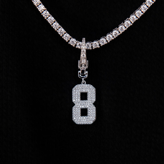 14k White Gold Plated / White Gold / 8