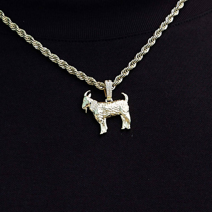 Micro Simple Goat Pendant in Yellow Gold