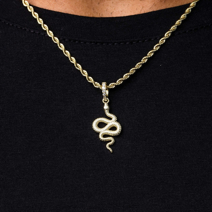 Micro Snake Pendant in Yellow Gold - The GLD Shop