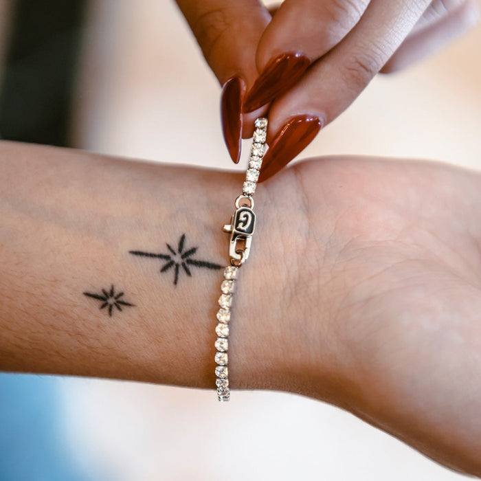 Micro Tennis Bracelet in White Gold