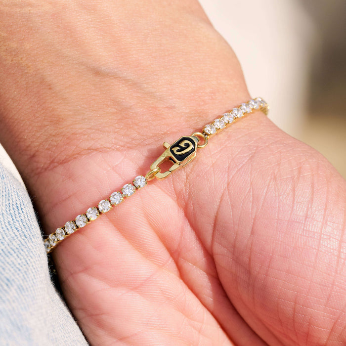 Micro Tennis Butterfly Bracelet in Yellow Gold