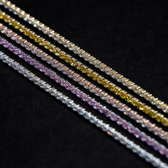 Micro Tennis Necklace in Rose Gold