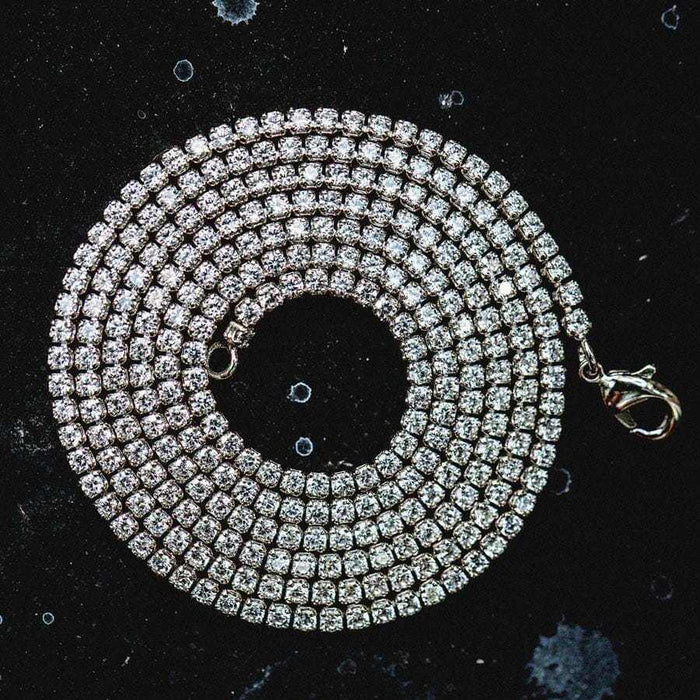 Micro Tennis Necklace in White Gold - The GLD Shop