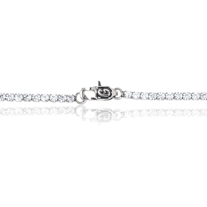 Micro Tennis Necklace in White Gold