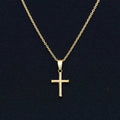 Micro Twisted Rope Cross Pendant in Yellow Gold