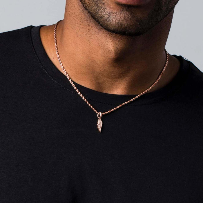 Micro Wing Pendant in Rose Gold