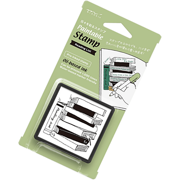 Midori Paintable Stamp Preinked - Reading List (Overseas Exclusive) - Pen Boutique Ltd