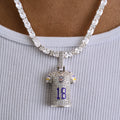 Minnesota Vikings Justin Jefferson Official NFL Jersey #18 Pendant in White Gold