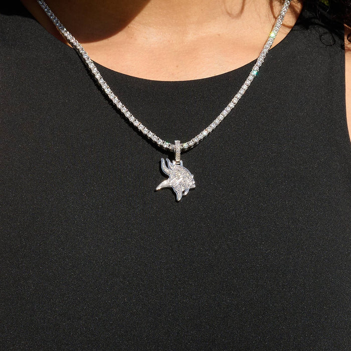 Minnesota Vikings Official NFL Micro Logo Pendant in White Gold