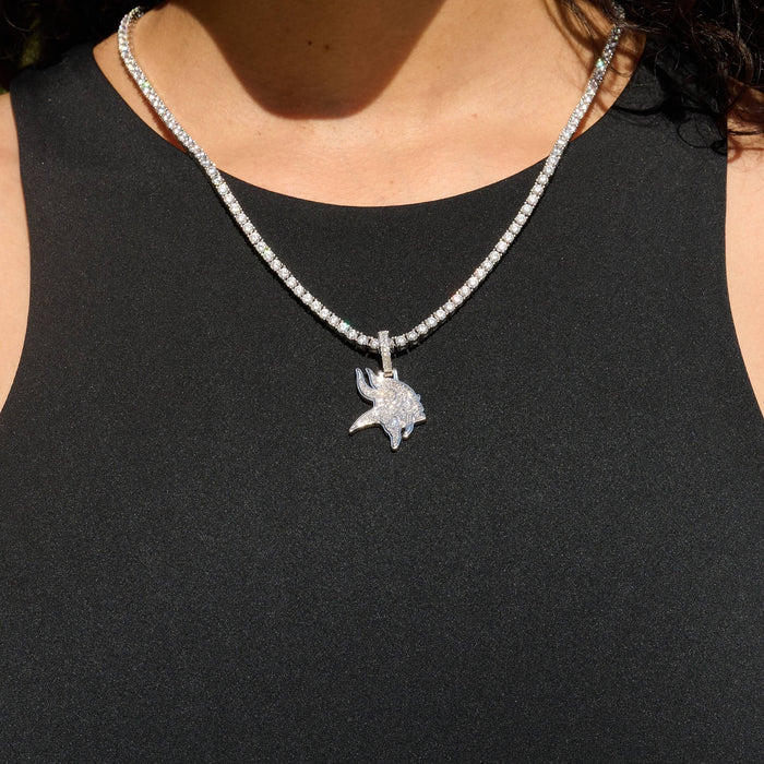 Minnesota Vikings Official NFL Micro Logo Pendant in White Gold