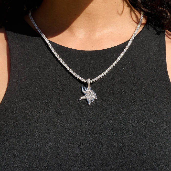 Minnesota Vikings Official NFL Micro Logo Pendant in White Gold