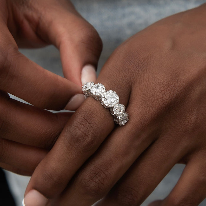 Mixed Stone Pave Ring