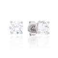Moissanite Round Cut Diamond Stud Earring in White Gold Vermeil - 5mm