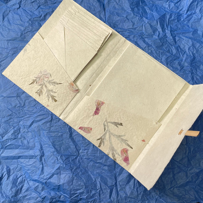 Monk Paper Lokta Stationery Writing Set - Bougainvillea & Mugwort - Pen Boutique Ltd