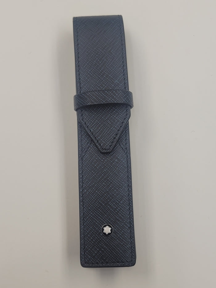 Montblanc Sartorial 1 Pen Pouch - Tweed Blue - Pen Boutique Ltd