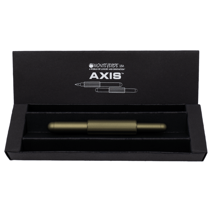 Monteverde Axis Fountain Pen - Matte Olive - Pen Boutique Ltd