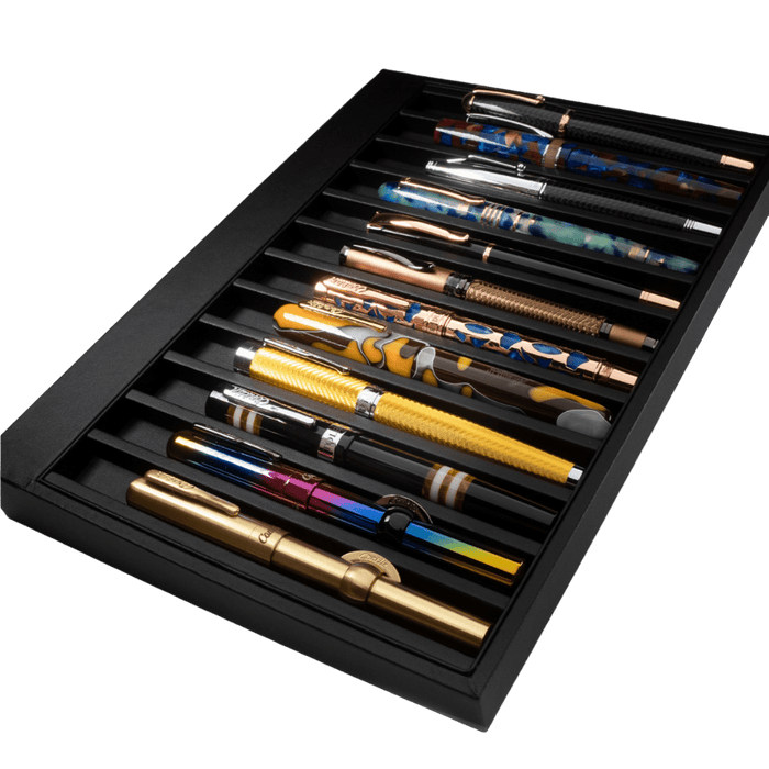Monteverde Deluxe Collectors Pen Tray - Leather 12 pen - Pen Boutique Ltd