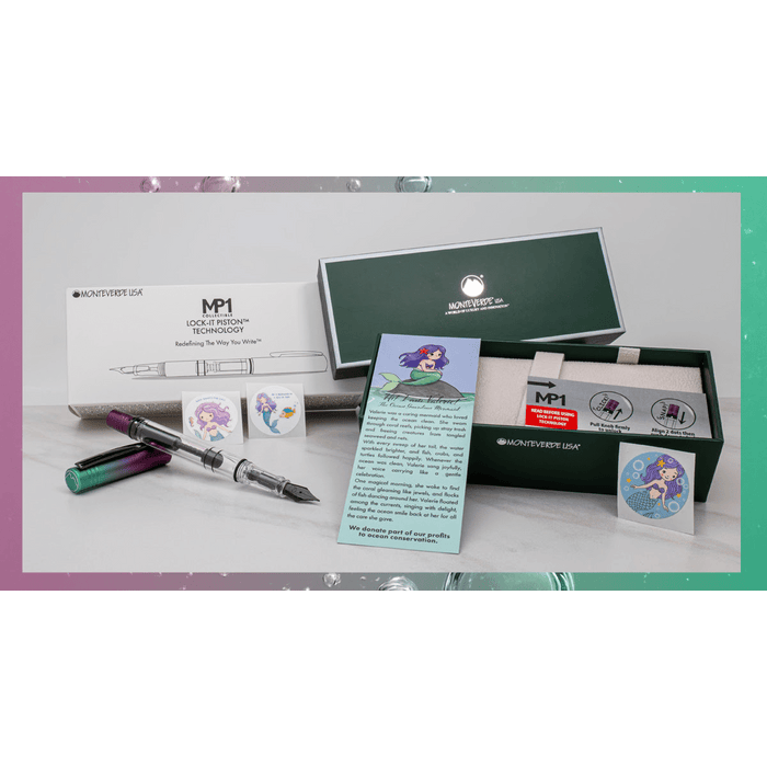 Monteverde MP1 Fountain Pen - Mermaid Tales Ocean Depths (Limited Edition of 1999 Worldwide) - Pen Boutique Ltd