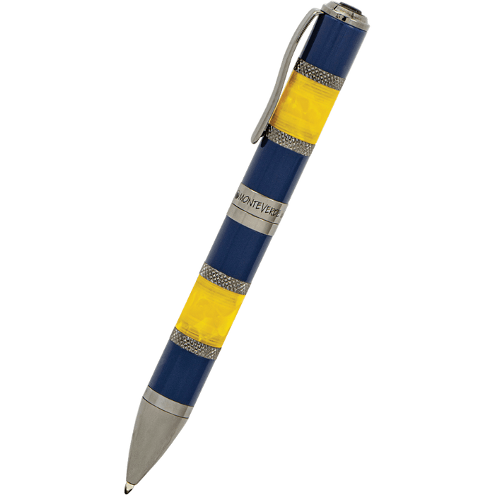 Monteverde Regatta Sport Ballpoint Pen - Blue/Yellow Resin - Pen Boutique Ltd