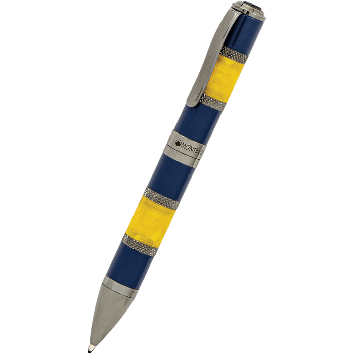 Monteverde Regatta Sport Ballpoint Pen - Blue/Yellow Resin - Pen Boutique Ltd