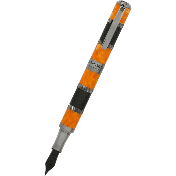 Monteverde Regatta Sport Fountain Pen - Orange/Carbon Fiber - Pen Boutique Ltd