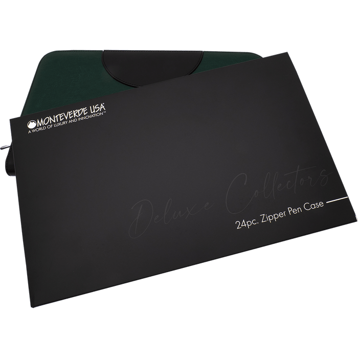 Monteverde Zipper 24 Pen Case - Green - Pen Boutique Ltd