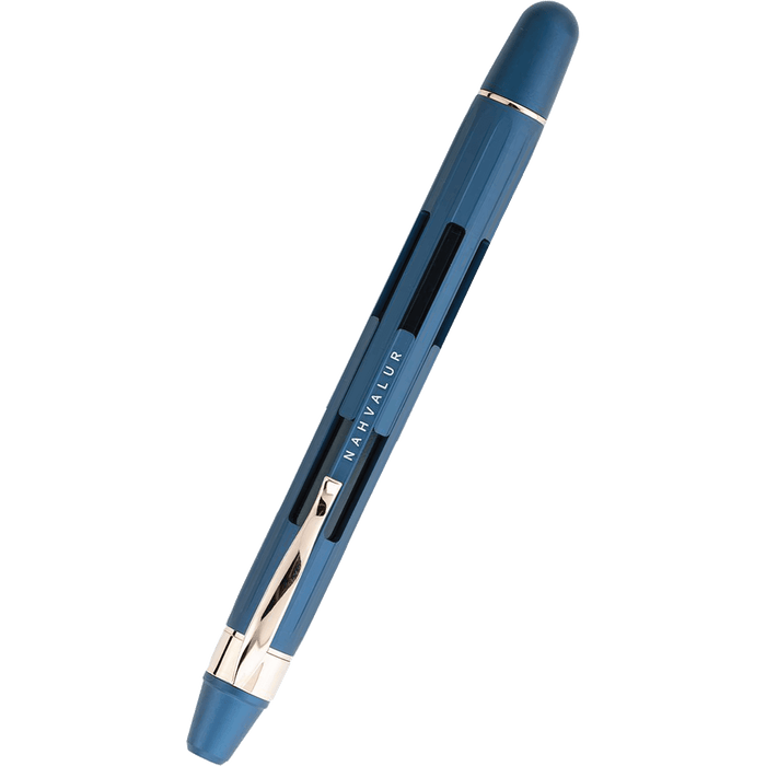 Nahvalur Eclipse Fountain Pen - Cobalt - Rose Gold Trim - Pen Boutique Ltd
