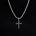 Nail Cross Pendant in White Gold