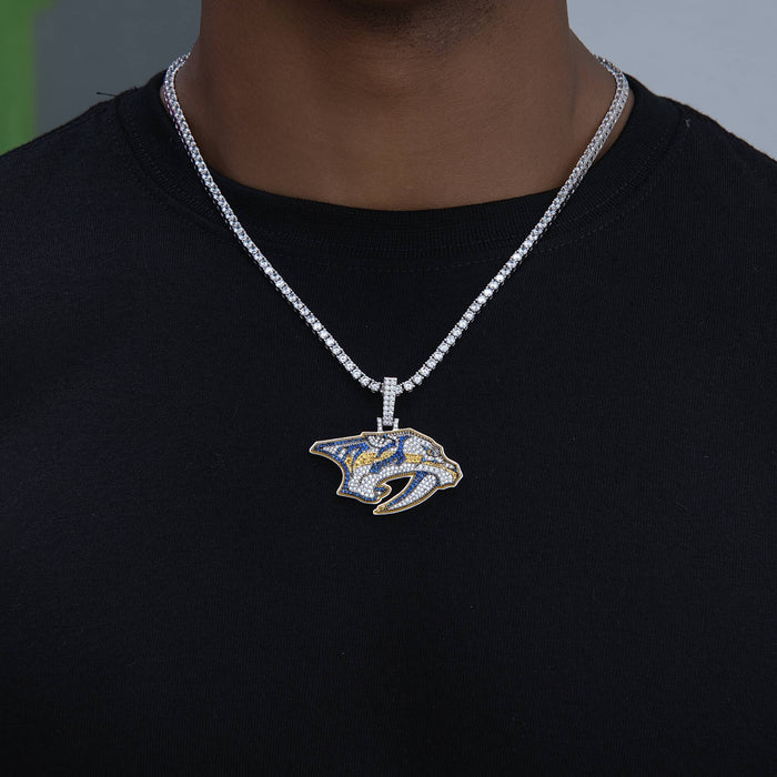 Nashville Predators Official NHL Logo Pendant in White Gold