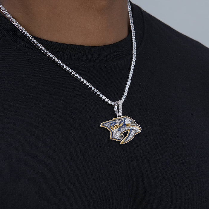 Nashville Predators Official NHL Logo Pendant in White Gold