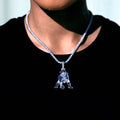 New England Patriots Official NFL Vintage Logo Pendant in White Gold