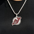 New Jersey Devils Official NHL Logo Pendant in White Gold