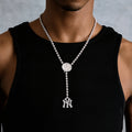 New York Yankees Official MLB Lariat in White Gold