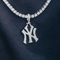 New York Yankees Micro Pendant in White Gold - The GLD Shop