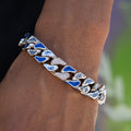 New York Yankees Official MLB Stealth Cuban Bracelet in White Gold