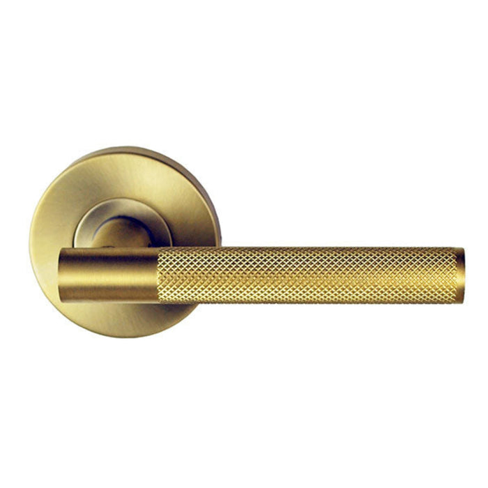 Nidus Knurled Domici Passage Handle Satin Brass CMS-DOMK-PAS-SB - The Blue Space