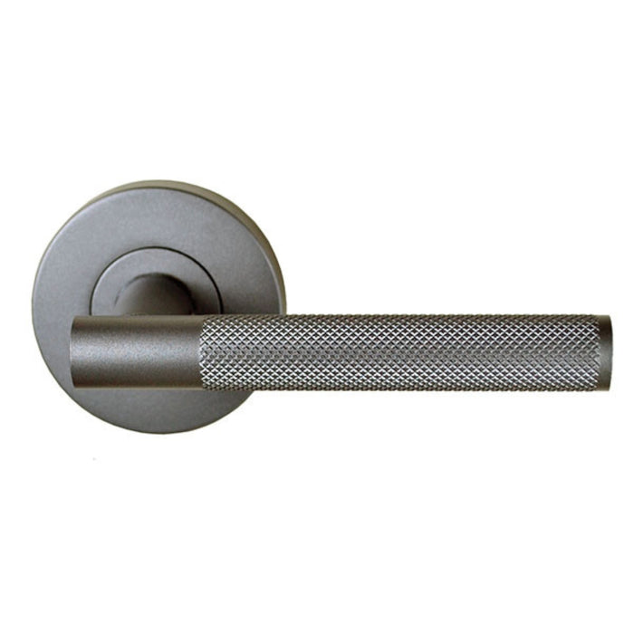 Nidus Knurled Domici Privacy Door Handle Set Gun Metal Grey CMS-DOMK-PRI-GMG - The Blue Space