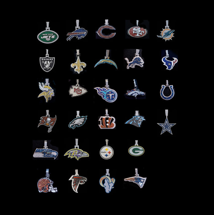 Official NFL Pendant + 4mm Rope Chain Gift Bundle
