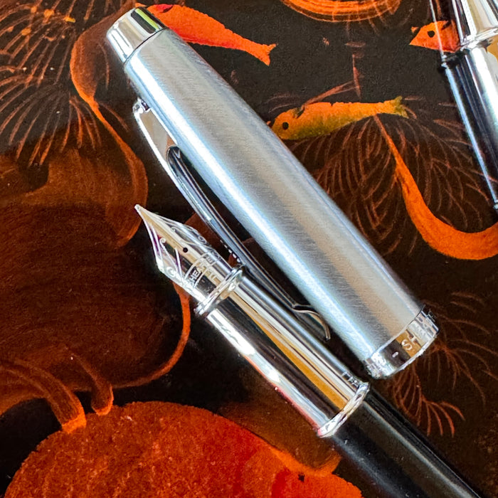 On Sale: Sheaffer 100 Fountain Pen and Rollerball SET - Black Lacquer Chrome Cap - Pen Boutique Ltd