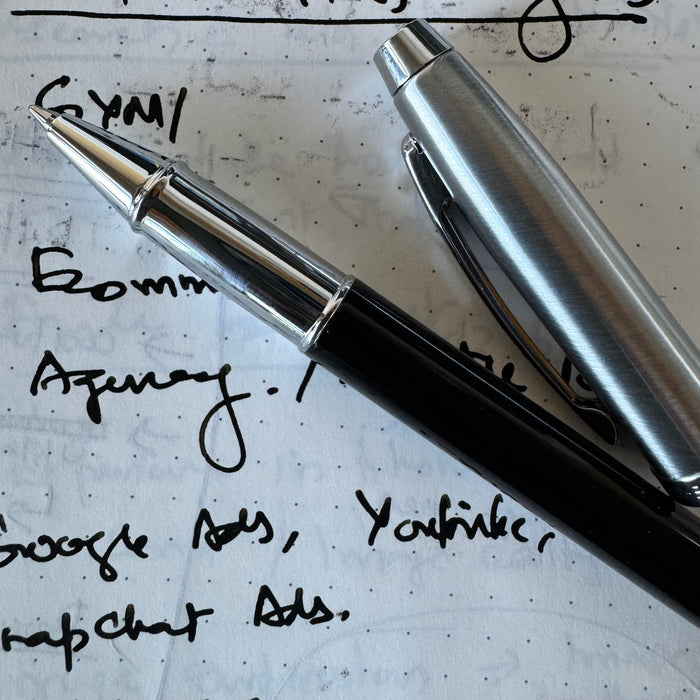 On Sale: Sheaffer 100 Fountain Pen and Rollerball SET - Black Lacquer Chrome Cap - Pen Boutique Ltd