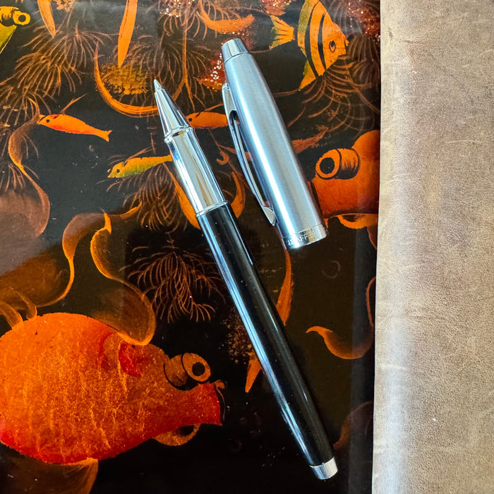 On Sale: Sheaffer 100 Fountain Pen and Rollerball SET - Black Lacquer Chrome Cap - Pen Boutique Ltd
