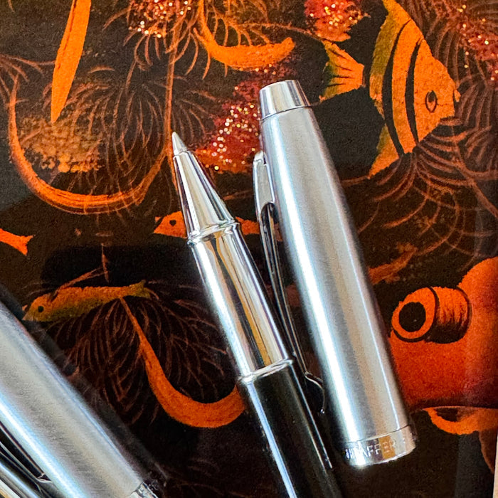 On Sale: Sheaffer 100 Fountain Pen and Rollerball SET - Black Lacquer Chrome Cap - Pen Boutique Ltd