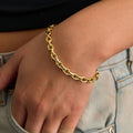 Open Box Chain Bracelet in Yellow Gold - 6mm