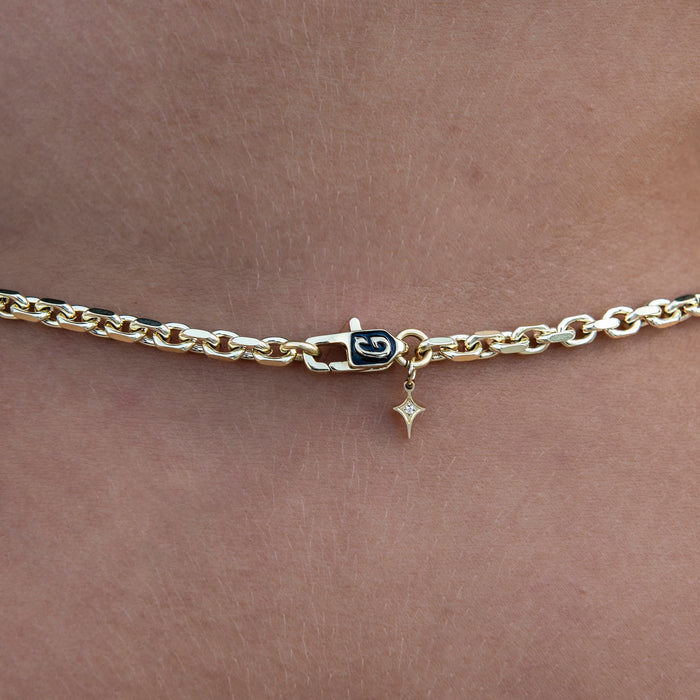 Open Box Necklace + Bracelet in Yellow Gold - 3.6mm