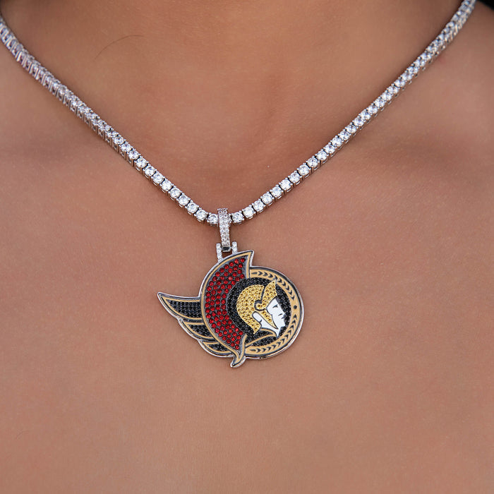 Ottawa Senators Official NHL Logo Pendant in White Gold