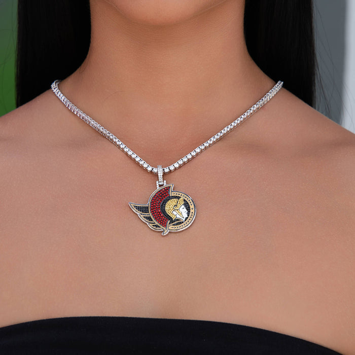 Ottawa Senators Official NHL Logo Pendant in White Gold