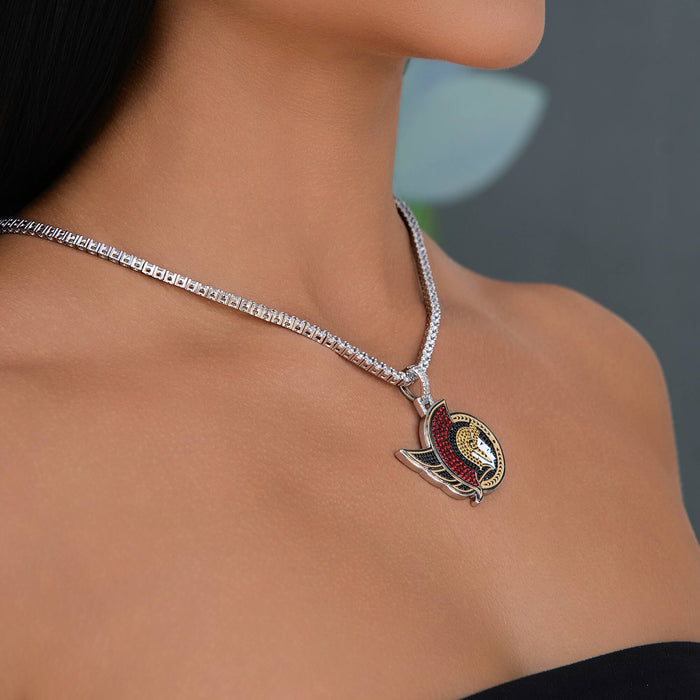 Ottawa Senators Official NHL Logo Pendant in White Gold
