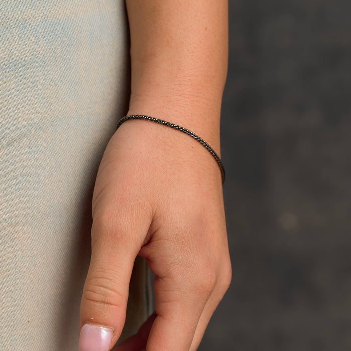 Palm Chain Bracelet in Black - 2mm